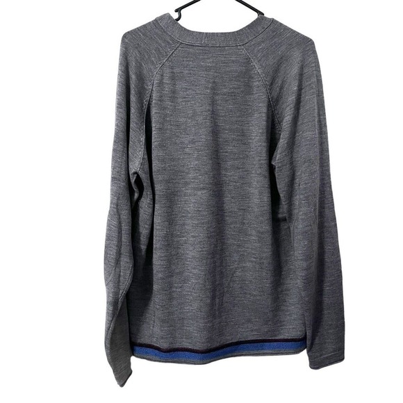 Raffi Linea Uomo Sweater V Neck Merino Wool Gray LS Pullover Mens Size Large 52 - Picture 2 of 6